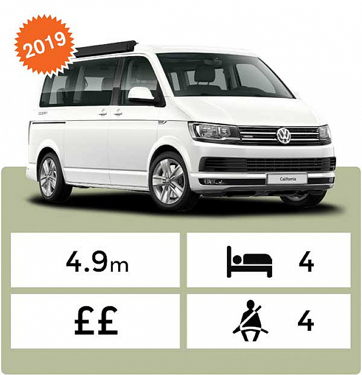 Motorhome hire Chichester VW California Ocean