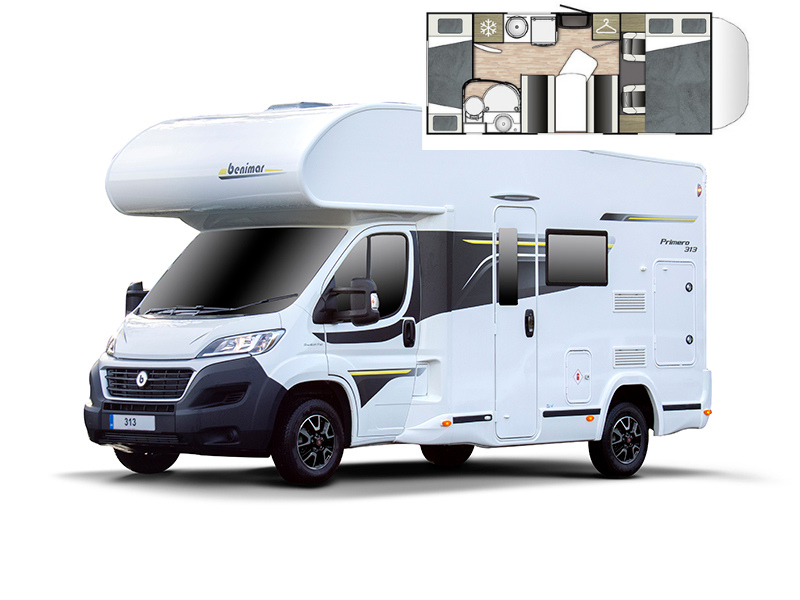 Motorhome hire Coalville Benimar Primero 313 Minnie
