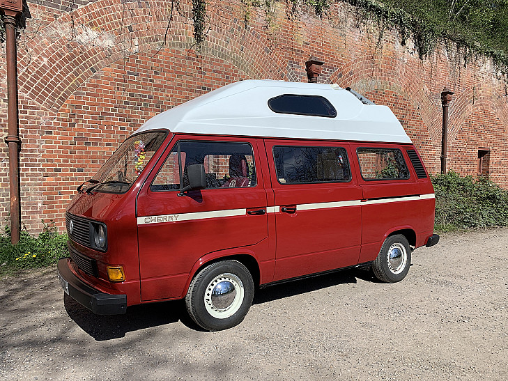 Cherry Volkswagen T25 hire Portsmouth