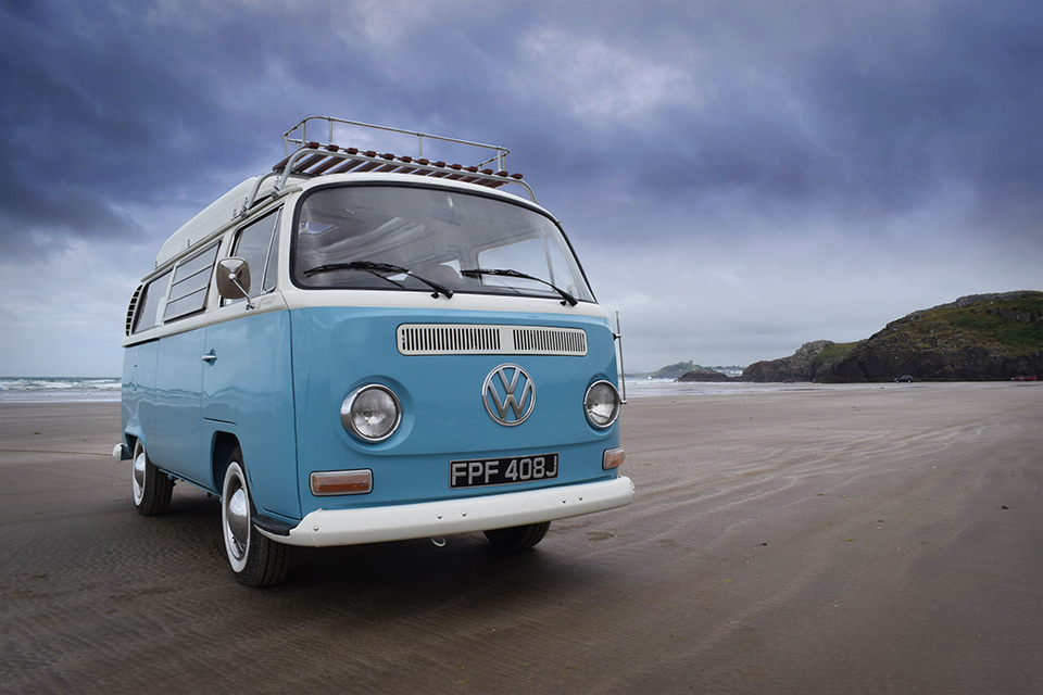 Lola our VW T2 late Bay Campervan  for hire in  Garndolbenmaen