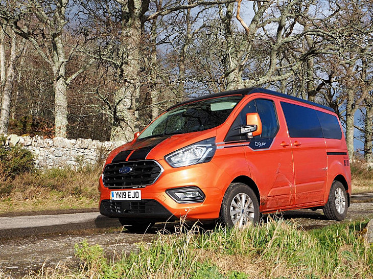 Ford Transit Custom Ollie, 4 Berth Pop-top Campervan hire Inverness