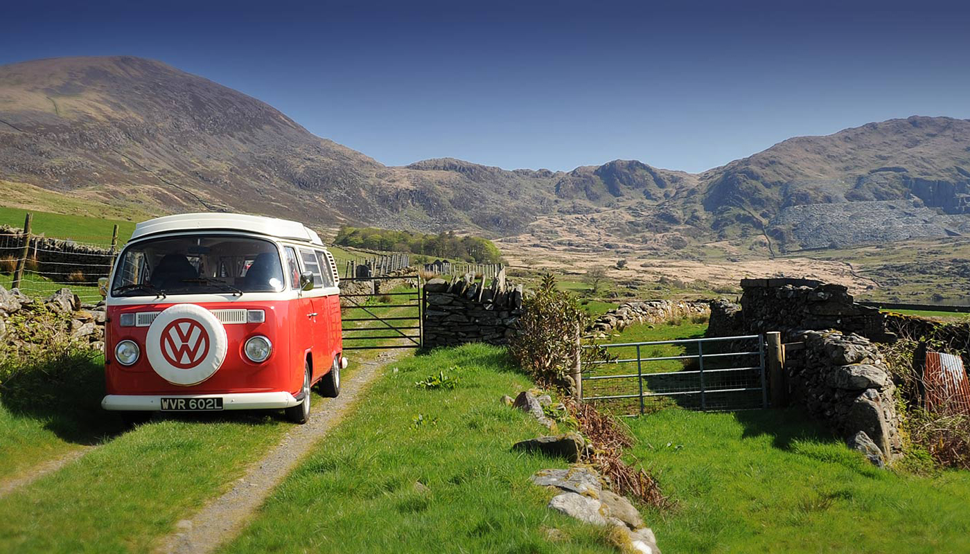 Poppy our VW T2 late Bay Campervan  for hire in  Garndolbenmaen