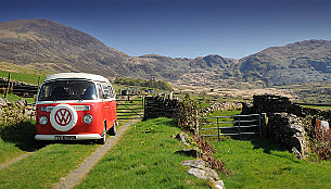 Poppy our VW T2 late Bay Campervan  for hire in  Garndolbenmaen