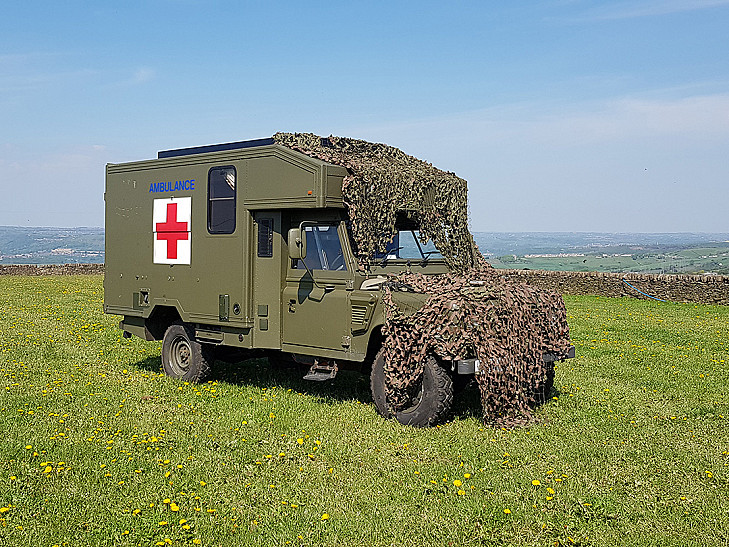 Land Rover Battlefield Ambulance hire Halifax