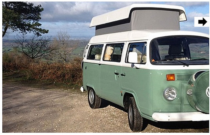 VW T2 Campervan Olive hire Sidmouth
