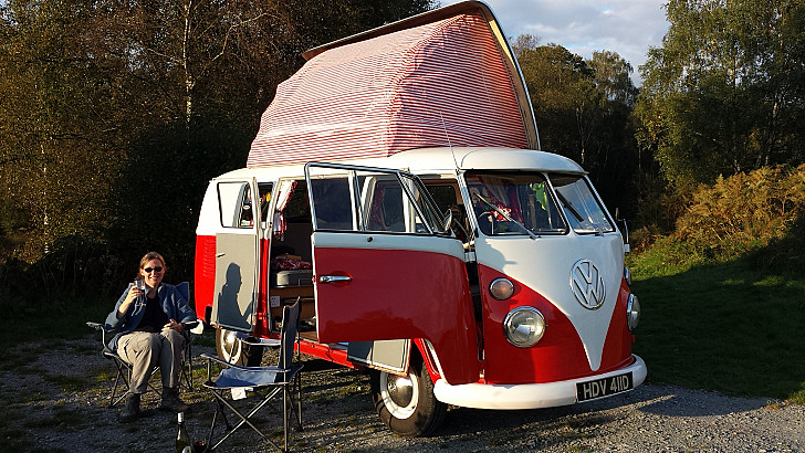 VW splitscreen campervan Robbie, 1966 VW T1 splitscreen hire Keswick